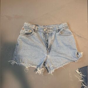 Vintage Levi's Light Blue Frayed Jean Shorts